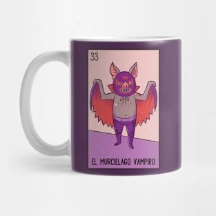 El Murciélago Vampiro // Mexican Luchador Vampire Bat Loteria Card Mug